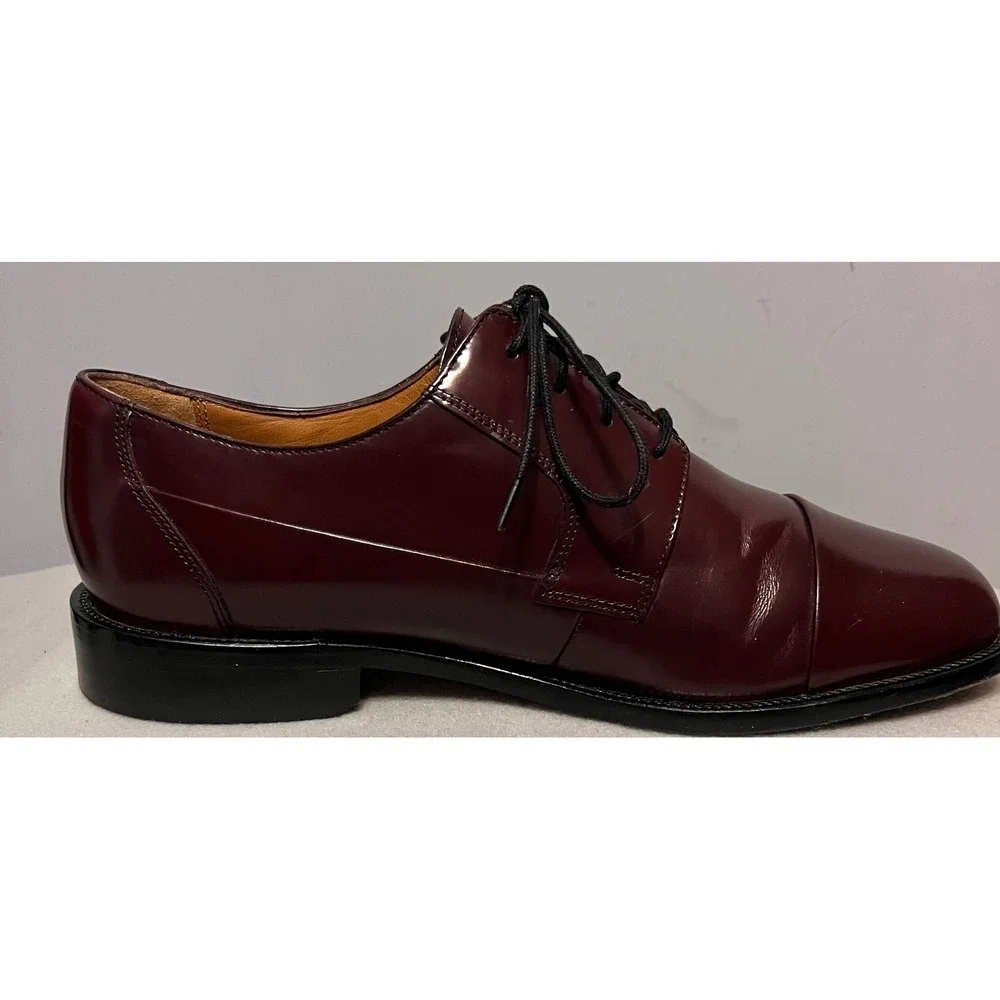 Bostonian Mens Brown Leather Cap Toe Tahoe Dress Shoes 25039 Lace Up Sz 10W‎